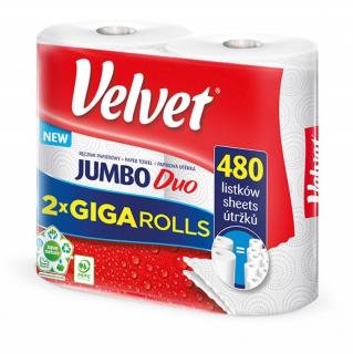 Ręcznik Papierowy Celuloza Velvet Jumbo Duo dwuwarstwowy  2 rolki