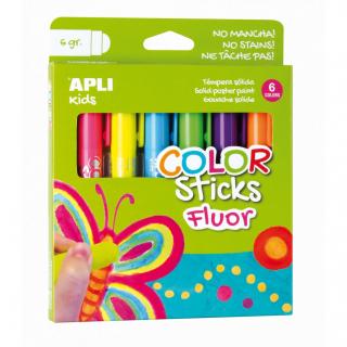 APLI KIDS Farby w kredce neonowe 6 kolorów 3+