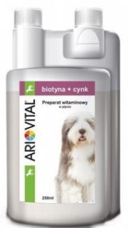 ArioVital Biotyna+Cynk dla psa i kota Suplement diety 250ml
