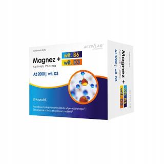 Magnez B6 + D3 x 50 kapsułek Activlab Pharma