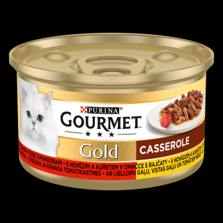 Gourmet Gold Adult Wołowina i kurczak w sosie z pomidorami Mokra Karma dla kota op. 85g