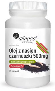 ALINESS Olej z Nasion Czarnuszki 2% 500mg (Regulacja Glukozy we Krwi) 120 Kapsułek