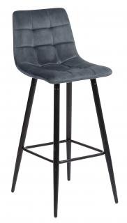 Hoker, krzesło barowe TORE velvet szary