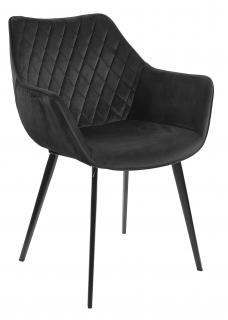 Krzesło tapicerowane BARLEY velvet czarny
