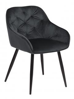 Krzesło tapicerowane LOREN velvet czarny