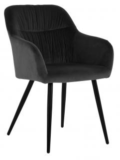 Krzesło tapicerowane MAURO velvet czarny