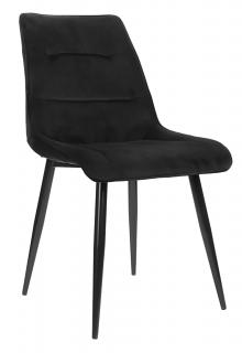 Krzesło tapicerowane VIDA velvet czarny