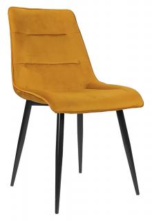 Krzesło tapicerowane VIDA velvet musztardowy