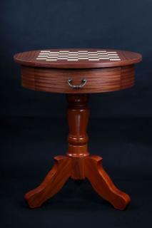 Stolik szachowy de Lux, okrągły, bez figur (wysokość 77 cm)