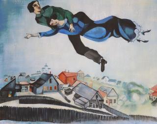 Zakochani nad miastem - Marc Chagall