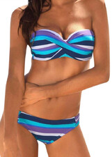Klasyczny strój kąpielowy dwuczęściowy w paski bikini brazylijsie