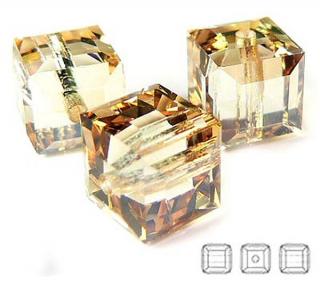 5601 Swarovski Cube 6mm Golden Shadow B