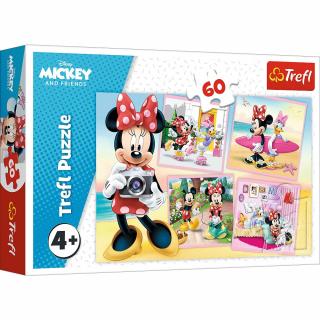 Puzzle 60 el. Miki i Minnie Minnie Mouse , puzzle dla dzieci z myszką Minnie
