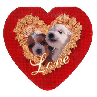 Karnet walentynkowy serce wzór 2 psy LOVE