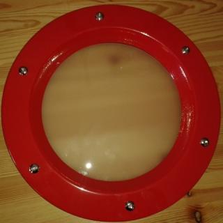Bulaj tłoczony 350 mm czerwony szkło matowe nakrętki wieńcowe