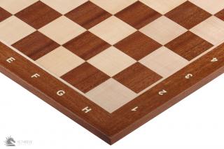 Deska szachowa nr 4 (z opisem) mahoń/jawor (intarsja) Szachownica drewniana mahoń pole 40mm