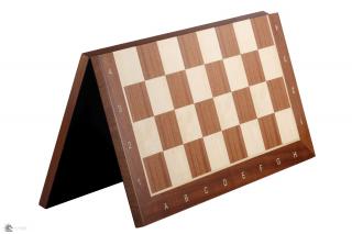 Szachownica składana nr 6 (z opisem) mahoń/klon (intarsja) Deska szachowa drewniana składana z opisem mahoń pole 58mm