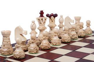 SZACHY AMBASADOR New Line (55x55cm) Rzeźbione szachy drewniane AMBASADOR