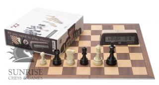 Zestaw Szachowy DGT Box Brown Figury DGT + Szachownica składana + Zegar szachowy DGT1002