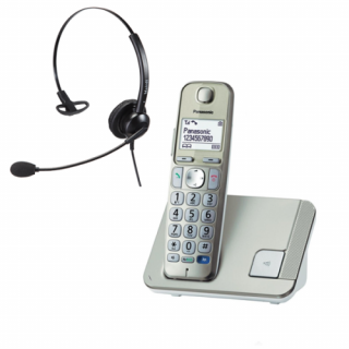 Telefon bezprzewodowy z słuchawką call center Panasonic KX-TGE210PDN + Platora Basic-M