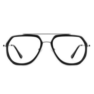 Guan Silver/Black okulary duże  metalowe męskie
