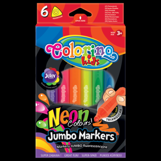 Flamastry Jumbo trójkątne neon 6k Colorino nr 8881
