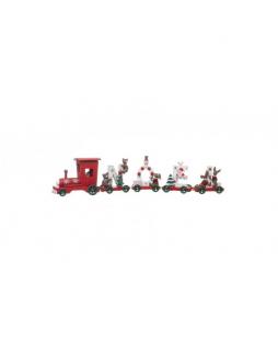 Dekoracja świąteczna pociąg TRENO 44,5 cm Czerwony