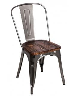 Krzesło Metalove Wood metaliczne sosna