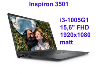 Dell Inspiron 3501 i3-1005G1 8GB 256SSD 15,6 FHD 1920x1080 Kam WiFi BT Win10 gw12mc