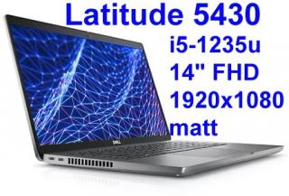 Dell Latitude 5430 i5-1235u 16GB 1TB SSD 14" FHD 1920x1080 matt Iris Xe WiFi BT Kam win11pro GW12mc