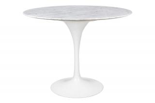 Stół okrągły marmurowy,  biały TULIP MARBLE  FI 100 CARRARA