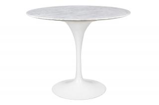 Stół okrągły marmurowy,  biały TULIP MARBLE  FI 90 CARRARA