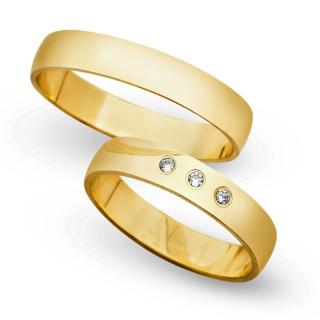 Obrączki ślubne z żółtego złota o szerokości 4mm - OZ/007