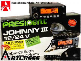 CBradio President Johnny III ASC 12/24V + mini wtyk 12/24 Scania