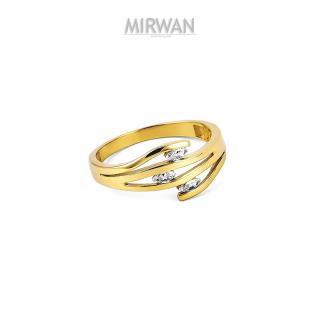 Złoty pierścionek z trzema oczkami MIRWAN.PL
