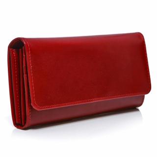 Duży portfel damski skórzany czerwony BW59