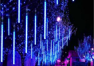 Sople LED dekoracyjne niebieskie 2,8m