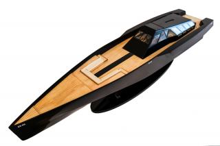 Drewniany model najszybszej, ultranowoczesnej łodzi motorowej świata - 118 WallyPower (92cm)