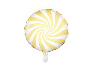 Balon foliowy Cukierek, 45cm, jasny żółty