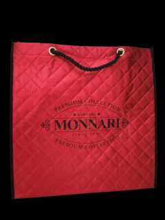 Monnari torba pikowana czerwona na zakupy Shopper